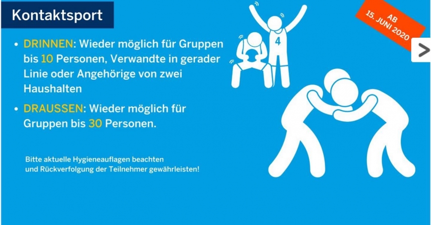 &Auml;nderungen ab 15.6.2020 im Training